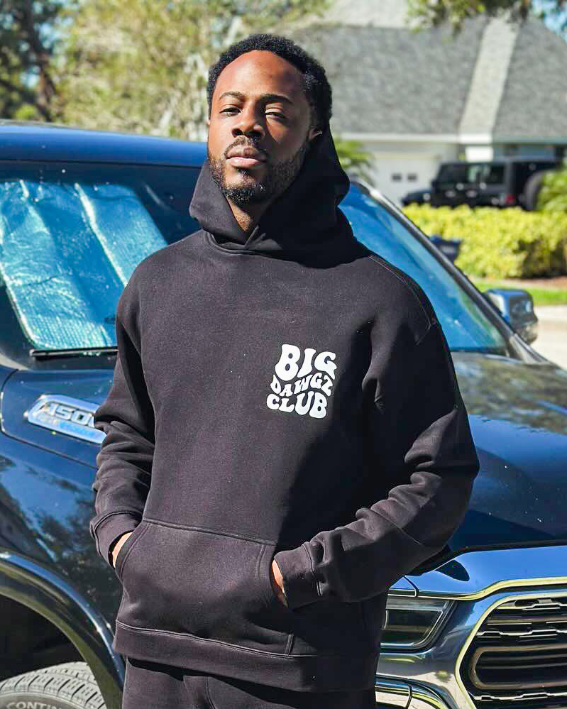 Big Dawgz Club Wavy Oversized Men's Hoodie-Black